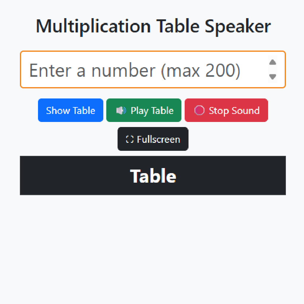Darsh.fun - Multiplication Table Speaker